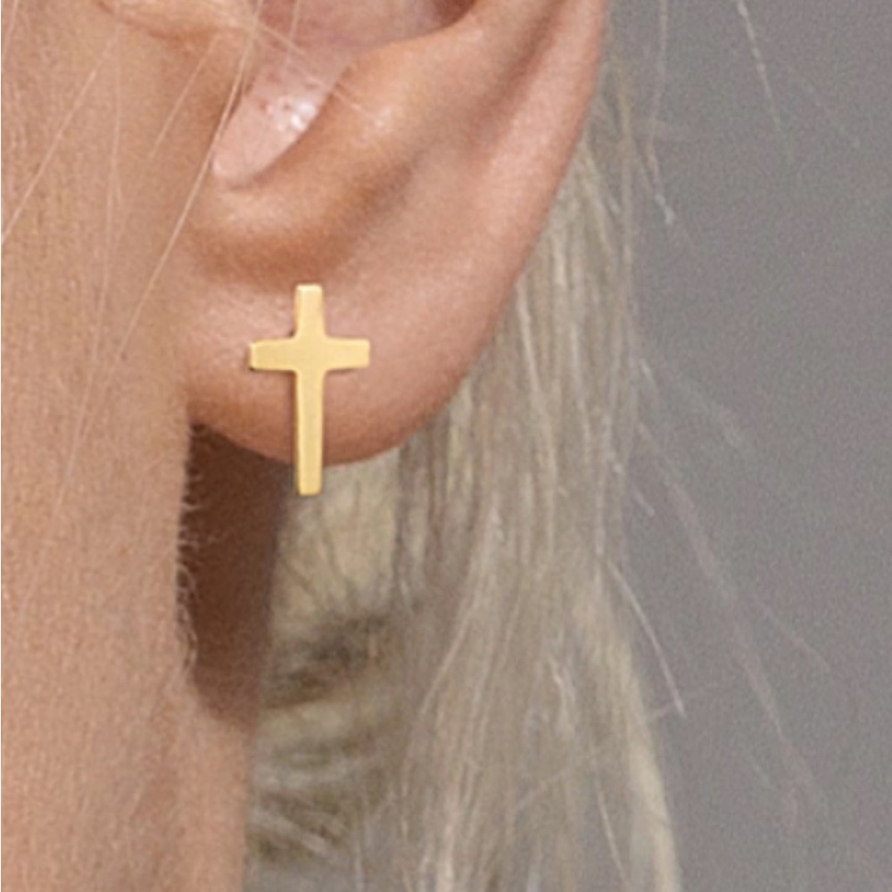 Unlisted Gold Cross Earrings